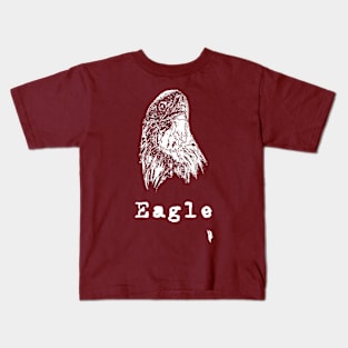 White eagle , sketch inscription Kids T-Shirt